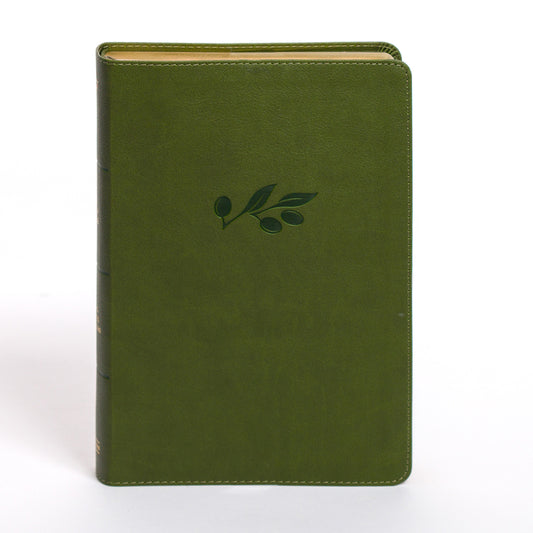 KJV Personal Size Giant Print Bible, Olive Leathertouch - Ingram