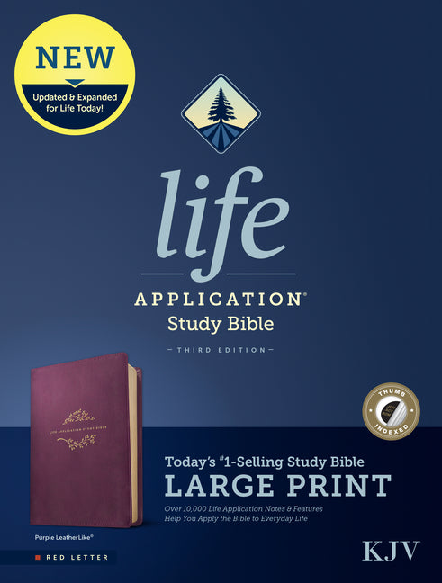 KJV Life Application Study Bible, Third Edition, Large Print (Leatherlike, Purple, Indexed, Red Letter) - Ingram