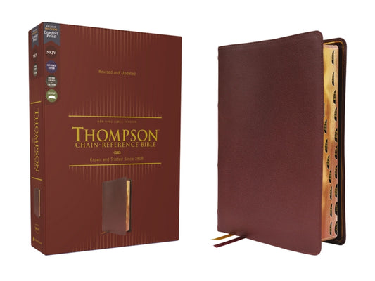 Nkjv, Thompson Chain-Reference Bible, Genuine Leather, Calfskin, Burgundy, Red Letter, Thumb Indexed, Comfort Print - Ingram