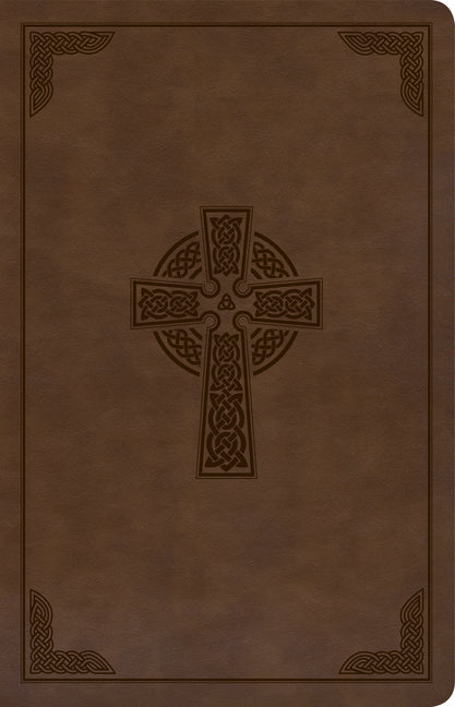 KJV Large Print Personal Size Reference Bible, Brown Celtic Cross Leathertouch, Indexed - Ingram
