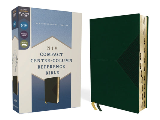 Niv, Compact Center-Column Reference Bible, Leathersoft, Green, Red Letter, Thumb Indexed. Comfort Print - Ingram