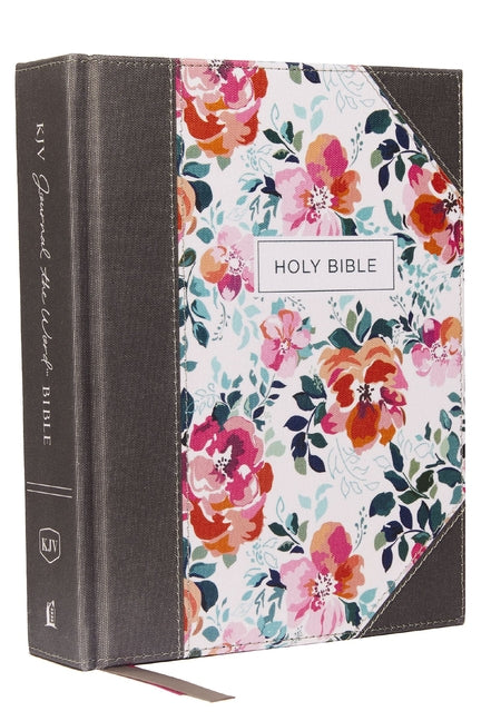 KJV, Journal the Word Bible, Cloth Over Board, Pink Floral, Red Letter Edition, Comfort Print: Reflect, Journal, or Create Art Next to Your Favorite V - Ingram