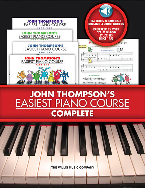John Thompson's Easiest Piano Course Complete 4-Book Boxed Set with Online Audio Step-By-Step Piano Lessons for Beginners - Ingram