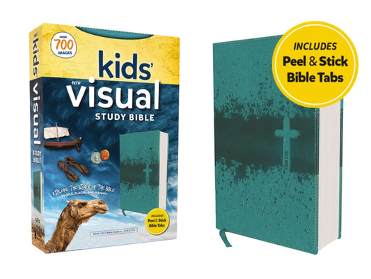 Niv, Kids' Visual Study Bible, Leathersoft, Teal, Full Color Interior, Peel/Stick Bible Tabs: Explore the Story of the Bible---People, Places, and His - Ingram
