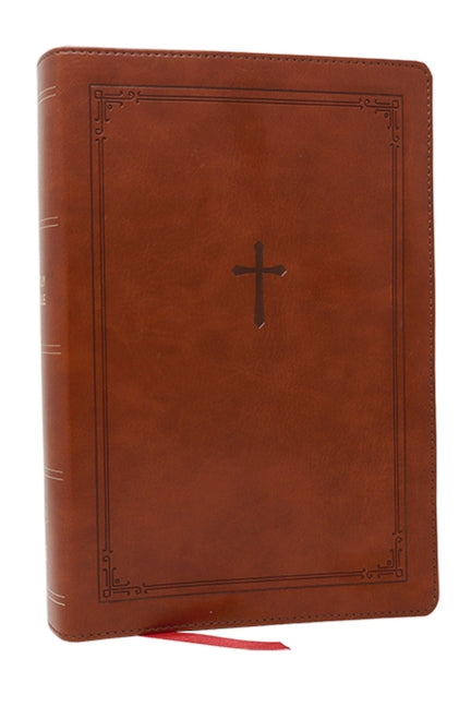 NKJV Giant Print End-Of-Verse Reference Bible, Brown Leathersoft, Red Letter, Comfort Print: Holy Bible - Ingram