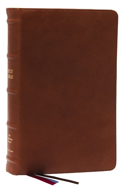 Nkjv, End-Of-Verse Reference Bible, Personal Size Large Print, Premium Goatskin Leather, Brown, Premier Collection, Red Letter, Thumb Indexed, Comfort - Ingram