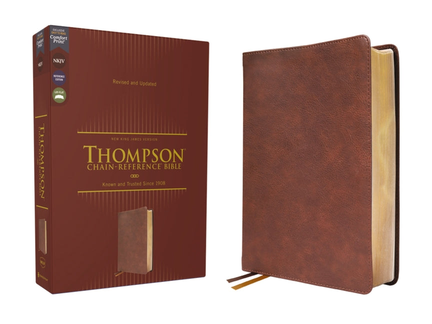 Nkjv, Thompson Chain-Reference Bible, Leathersoft, Brown, Red Letter, Comfort Print - Ingram