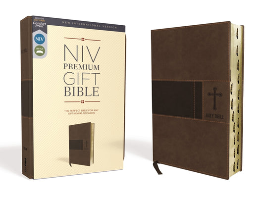 Niv, Premium Gift Bible, Leathersoft, Brown, Red Letter Edition, Indexed, Comfort Print - Ingram