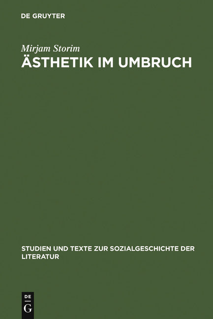 Ästhetik Im Umbruch: Zur Funktion Der >Rede Über Kunst (Reprint 2011) - Ingram