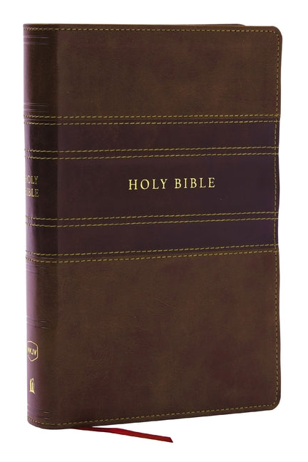 NKJV Personal Size Large Print Bible with 43,000 Cross References, Brown Leathersoft, Red Letter, Comfort Print (Thumb Indexed) - Ingram