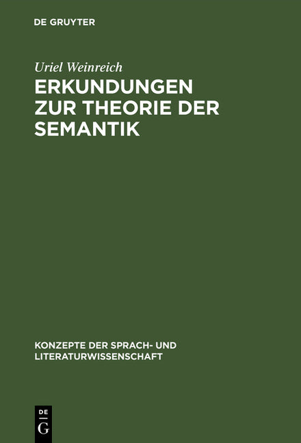 Erkundungen Zur Theorie Der Semantik (Reprint 2016) - Ingram