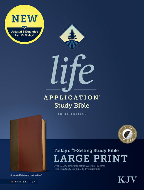 KJV Life Application Study Bible, Third Edition, Large Print (Leatherlike, Brown/Mahogany, Indexed, Red Letter) - Ingram