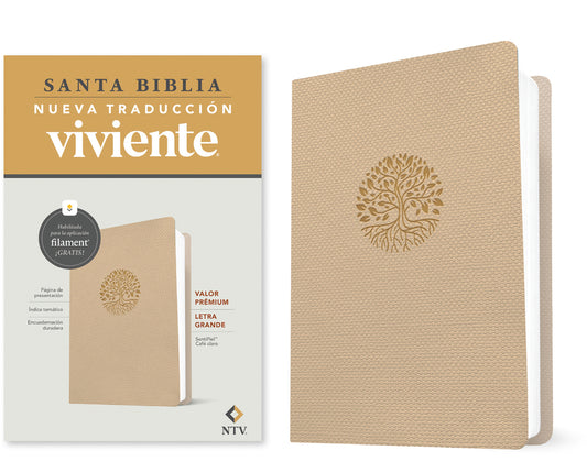 Biblia Valor Prémium Ntv, Letra Grande Con Filament (Sentipiel, Café Claro) - Ingram