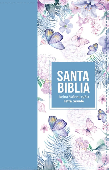 Biblia Rvr 1960 Letra Grande Tamaño Manual Símil Piel Azul Acero Claro(bible Rvr 1960 Large Print Handsize Leatherlike Butterfly Light Steel Blue (Spa - Ingram