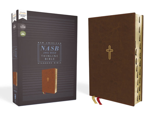Nasb, Thinline Bible, Leathersoft, Brown, Red Letter Edition, 1995 Text, Thumb Indexed, Comfort Print - Ingram