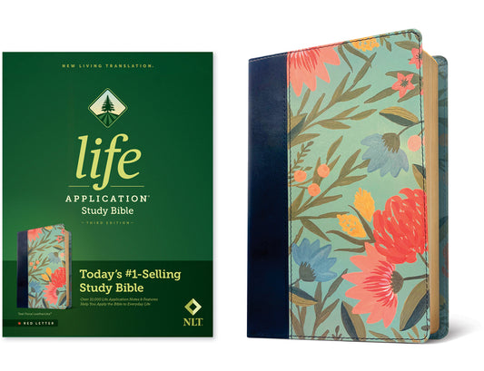NLT Life Application Study Bible, Third Edition (Leatherlike, Teal Floral, Red Letter) - Ingram