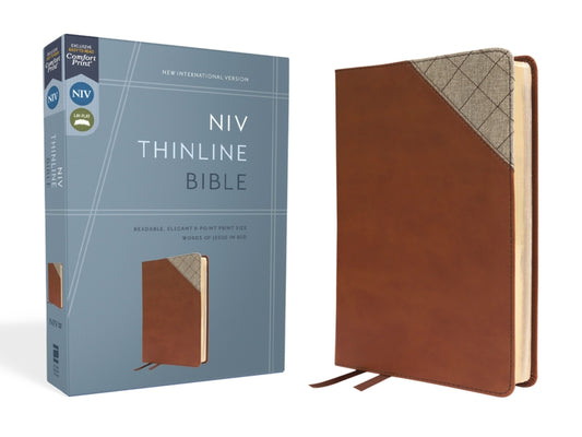 Niv, Thinline Bible, Leathersoft, Brown, Red Letter, Comfort Print - Ingram