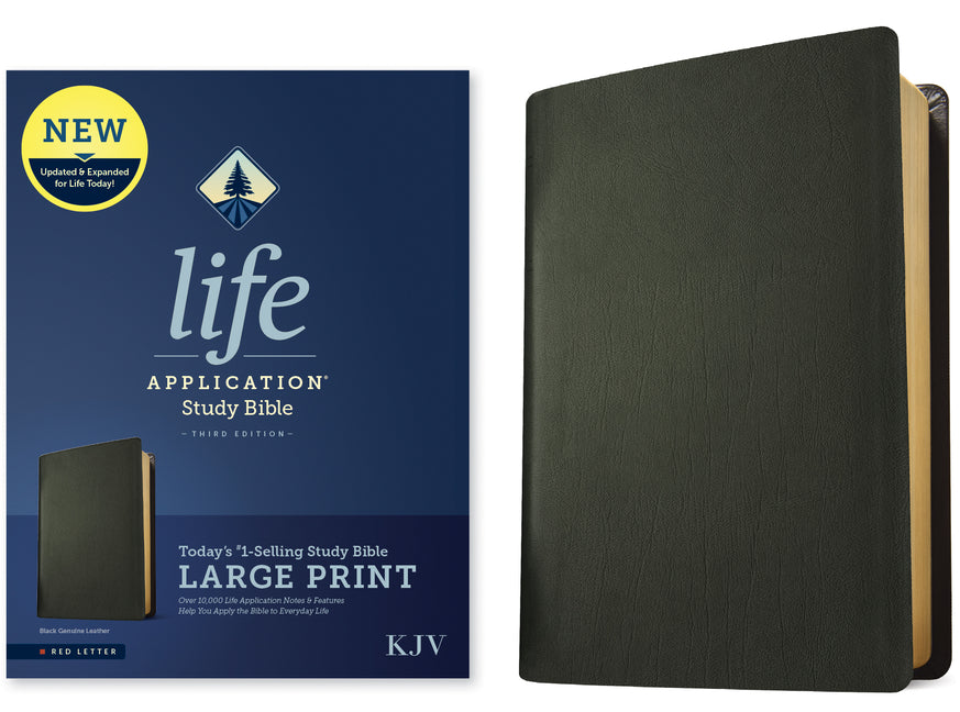 KJV Life Application Study Bible, Third Edition, Large Print (Genuine Leather, Black, Red Letter) - Ingram