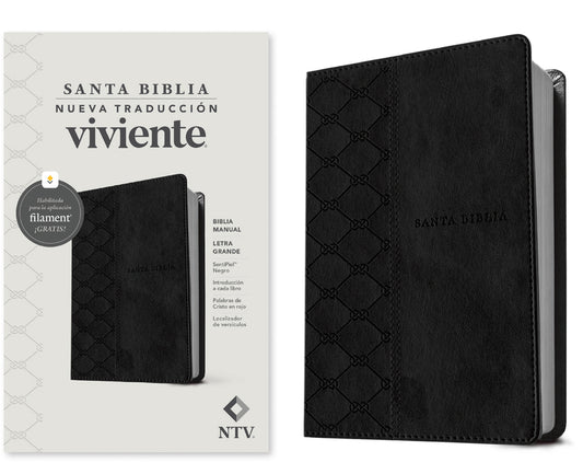 Biblia Manual Ntv, Letra Grande Con Filament (Sentipiel, Negro, Letra Roja) - Ingram