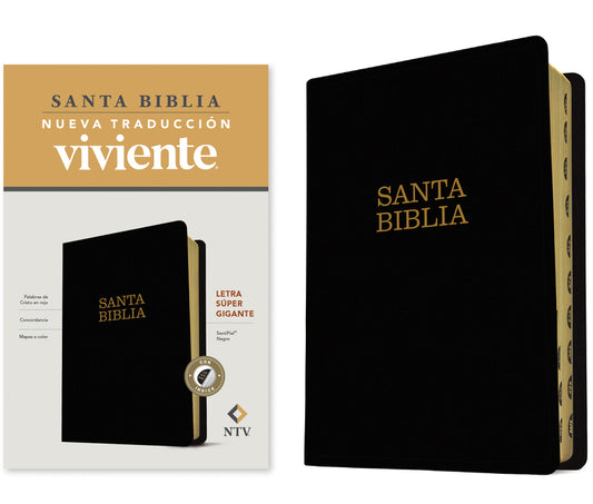 Santa Biblia Ntv, Letra Súper Gigante (Sentipiel, Negro, Índice, Letra Roja) - Ingram