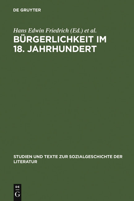 Bürgerlichkeit Im 18. Jahrhundert (Reprint 2012) - Ingram