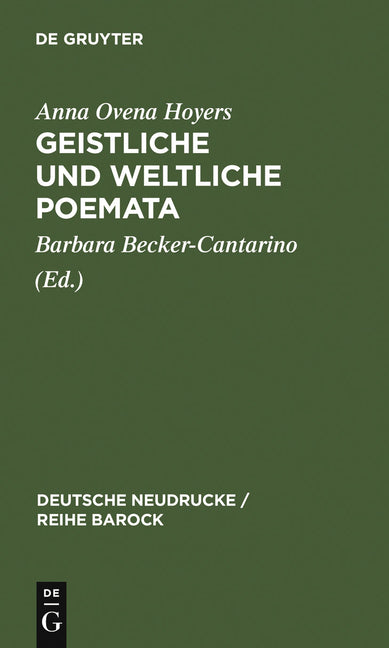 Geistliche und Weltliche Poemata (Nachdr. D. Ausg. 1650. Reprint 2011) - Ingram