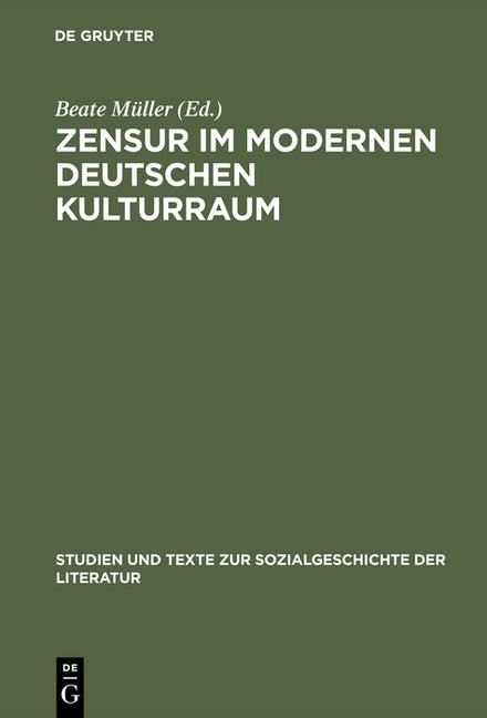 Zensur im modernen deutschen Kulturraum (Reprint 2014) - Ingram