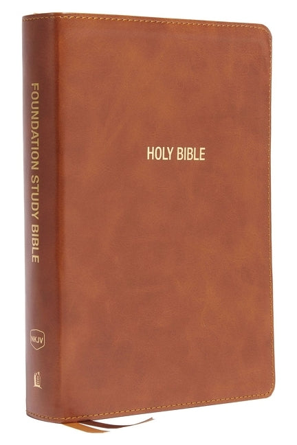 Nkjv, Foundation Study Bible, Large Print, Leathersoft, Brown, Red Letter, Thumb Indexed, Comfort Print: Holy Bible, New King James Version - Ingram