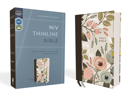 Niv, Thinline Bible, Cloth Over Board, Floral, Red Letter Edition, Comfort Print - Ingram
