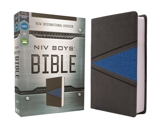 Niv, Boys Bible, Leathersoft, Gray/Blue, Comfort Print - Ingram