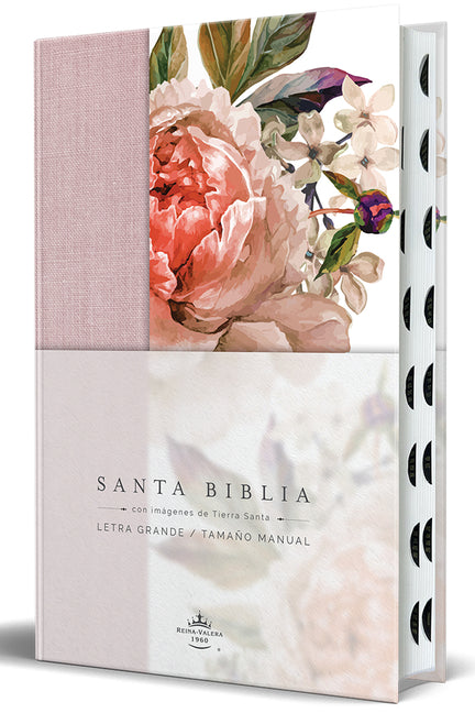 Biblia Reina Valera 1960 Letra Grande. Tela Rosada Con Flores, Manual Con Índice / Spanish Bible Rvr 1960, Large Print, Pink Floral Cloth with Index - Ingram