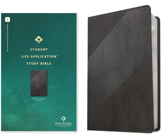 NLT Student Life Application Study Bible, Filament Enabled (Leatherlike, Charcoal Gray Striped, Red Letter) - Ingram