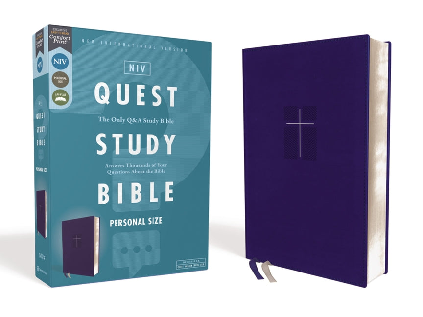 Niv, Quest Study Bible, Personal Size, Leathersoft, Blue, Comfort Print: The Only Q and A Study Bible - Ingram