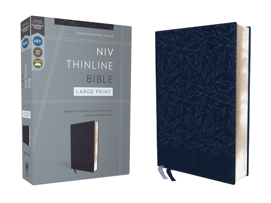 Niv, Thinline Bible, Large Print, Leathersoft, Navy, Red Letter, Comfort Print - Ingram