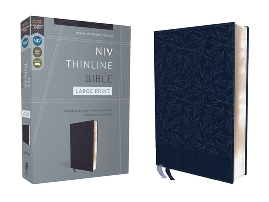 Niv, Thinline Bible, Large Print, Leathersoft, Navy, Red Letter, Comfort Print - Ingram