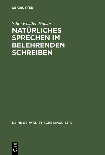 Natürliches Sprechen Im Belehrenden Schreiben: J. H. Campes »Robinson Der Jüngere« (1779/80) (Reprint 2014) - Ingram