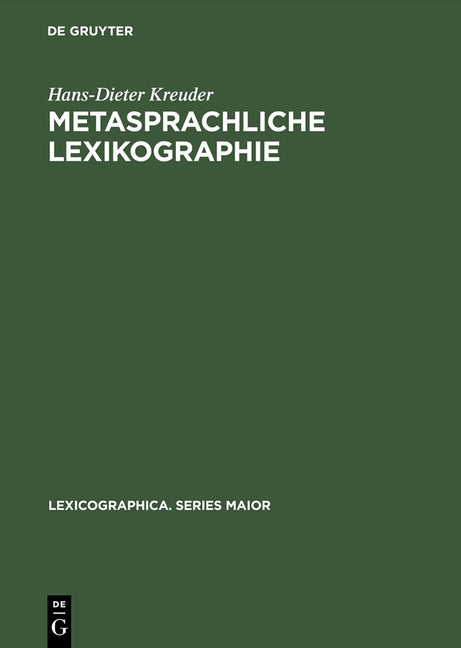 Metasprachliche Lexikographie (Reprint 2015) - Ingram