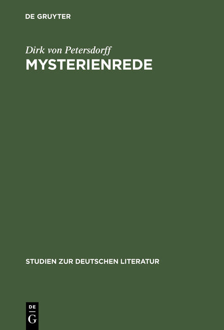 Mysterienrede: Zum Selbstverständis Romantischer Intellektueller (Reprint 2012) - Ingram