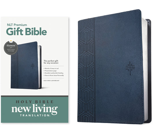 Premium Gift Bible Nlt, Filament Enabled (Leatherlike, Blue Cross, Red Letter) - Ingram