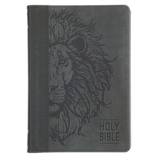 KJV Bible Compact Faux Leather, Black/Gray - Ingram