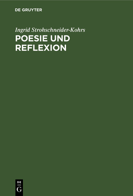 Poesie und Reflexion (Reprint 2019) - Ingram