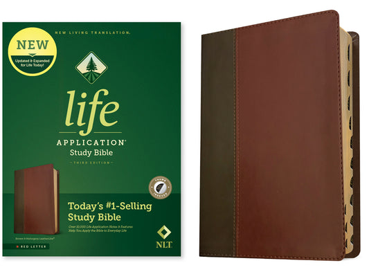 NLT Life Application Study Bible, Third Edition (Red Letter, Leatherlike, Brown/Tan, Indexed) - Ingram