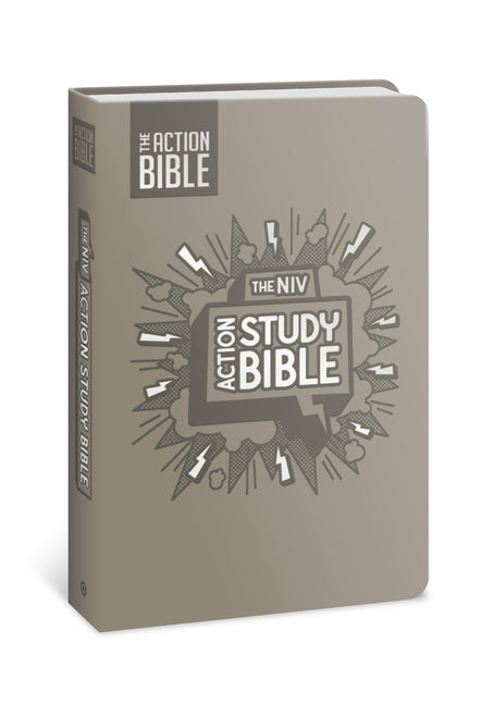 NIV Action Study Bible, Leathersoft, Gray, Full Color (Premium) - Ingram