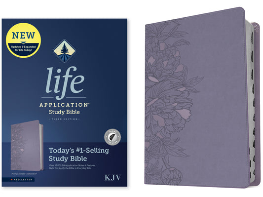 KJV Life Application Study Bible, Third Edition (Leatherlike, Peony Lavender, Indexed, Red Letter) - Ingram
