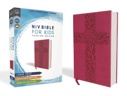 Niv, Bible for Kids, Large Print, Leathersoft, Pink, Red Letter, Comfort Print: Thinline Edition - Ingram
