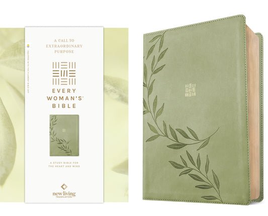 NLT Every Woman's Bible, Filament Enabled (Leatherlike, Olive Branch Green, Red Letter) - Ingram