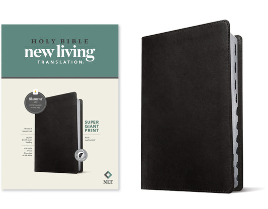 NLT Super Giant Print Bible, Filament Enabled (Leatherlike, Black, Indexed, Red Letter) - Ingram