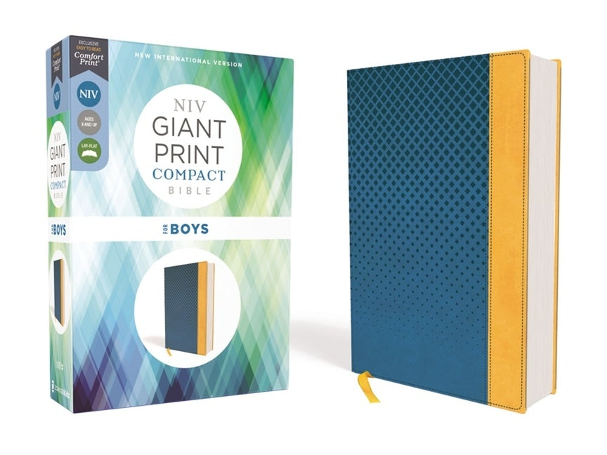 Niv, Giant Print Compact Bible for Boys, Leathersoft, Blue, Red Letter Edition, Comfort Print - Ingram