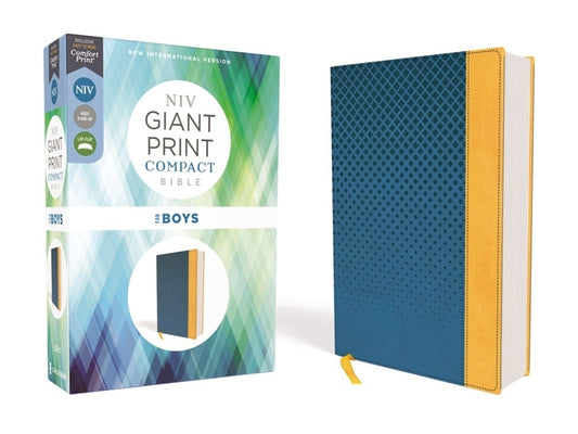 Niv, Giant Print Compact Bible for Boys, Leathersoft, Blue, Red Letter Edition, Comfort Print - Ingram