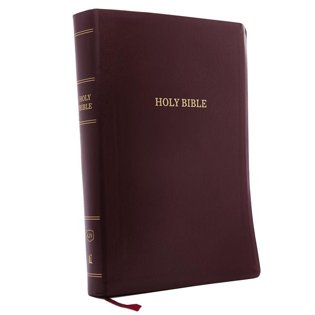 KJV, Reference Bible, Super Giant Print, Leather-Look, Burgundy, Indexed, Red Letter Edition - Ingram